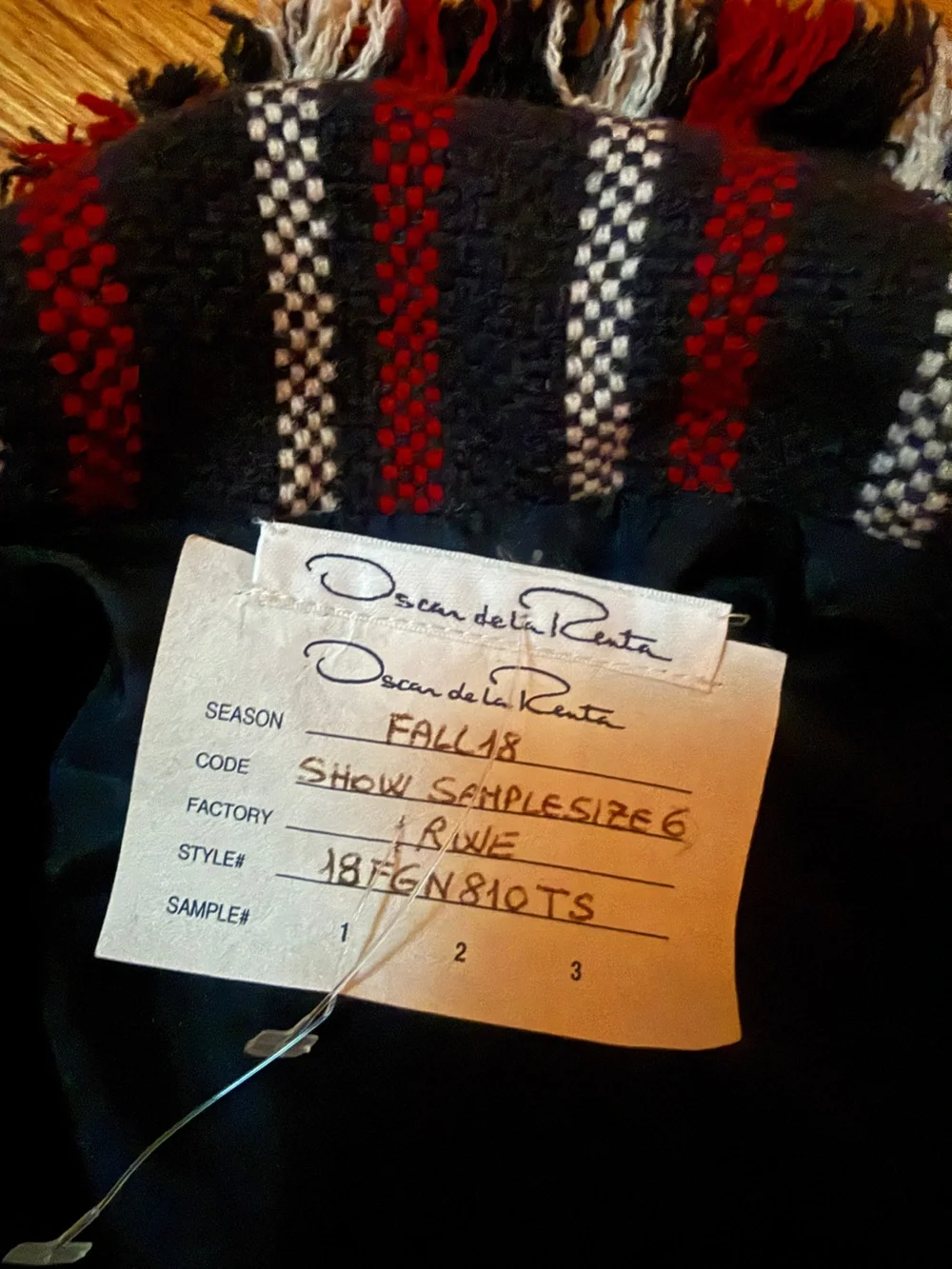 Oscar De La Renta Red and and Blue Blazer- Show Sample Fall 2018